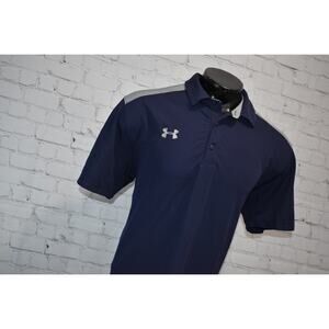Under Armour Golf Playoff Polo Shirt Mens Size XL Loose HeatGear Blue Gray